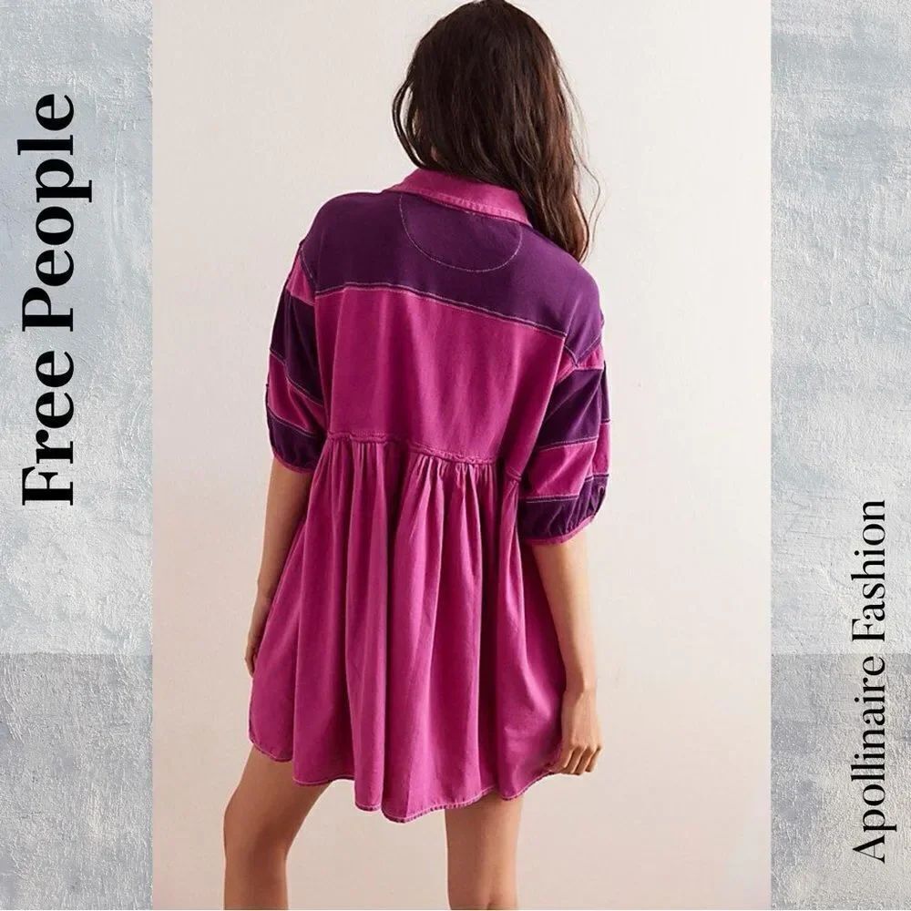 Free People Remy Rugby Tunic In Wineberry Medium New - Picture 3 of 7